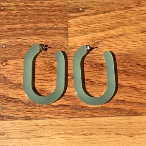 Oval Shaped Hoops (Sea Foam) by Baleen